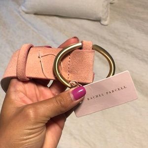 Rachel Parcell pink suede oval belt